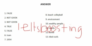 answer for bondi beach ielts reading